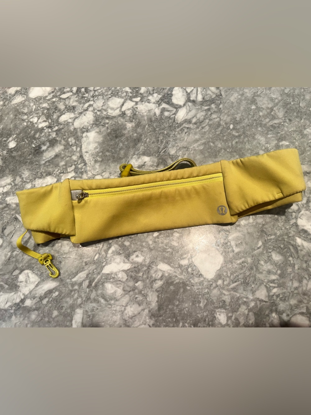 Yellow Running Belt with Front Zip Pocket